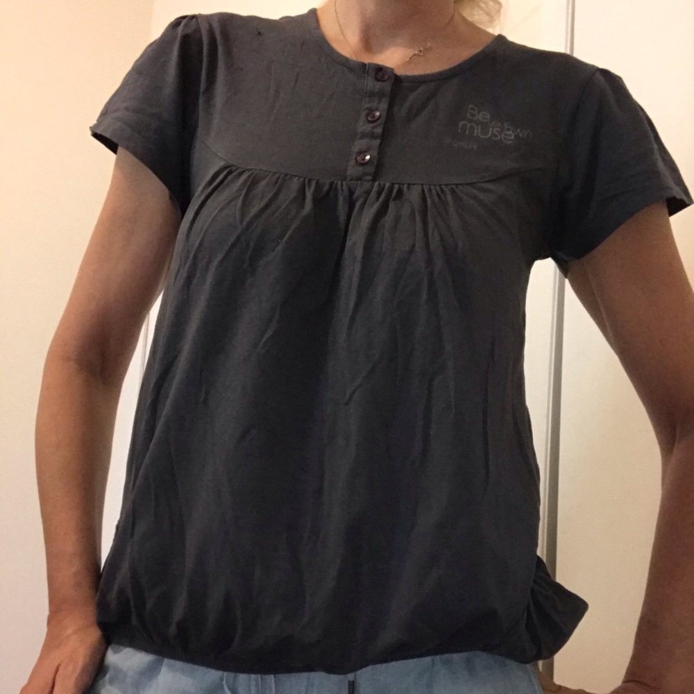 T-shirt top from Lotte Voss, grey, Size L